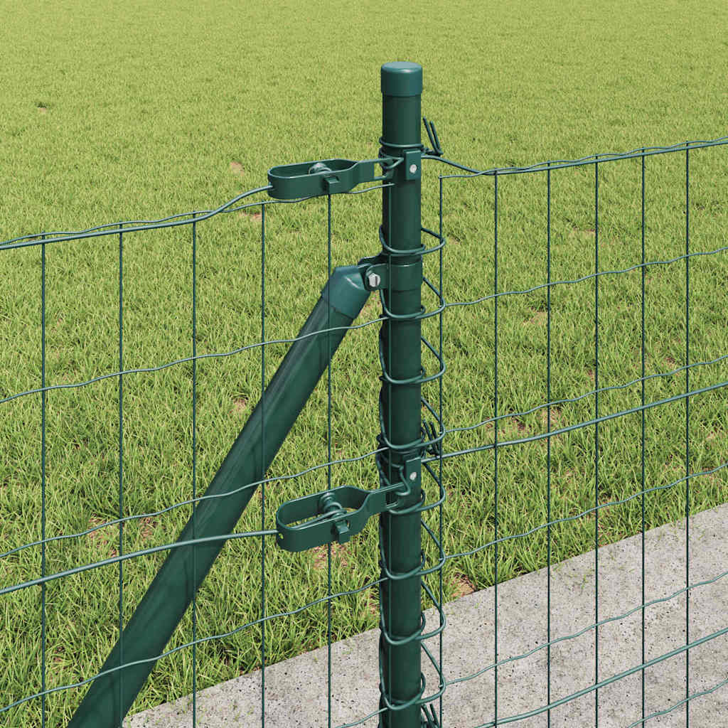 Ograda s postovima Zelena 0,6 x 50 m Čelik i PVC