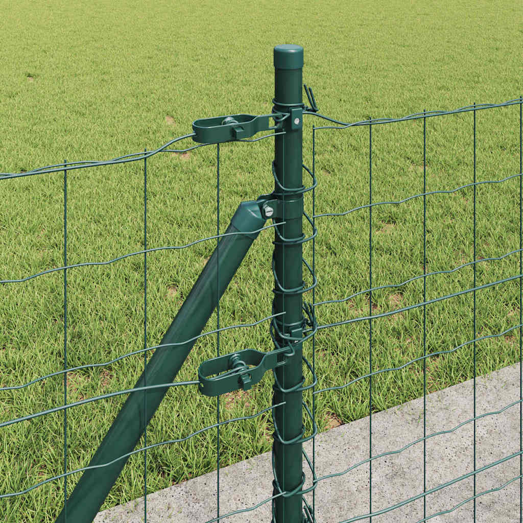 Ograda s postovima Zelena 0,4 x 50 m Čelik i PVC