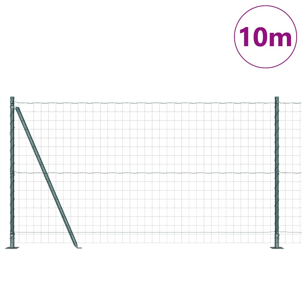 Ograda s postovima Zelena 1,2 x 10 m Čelik