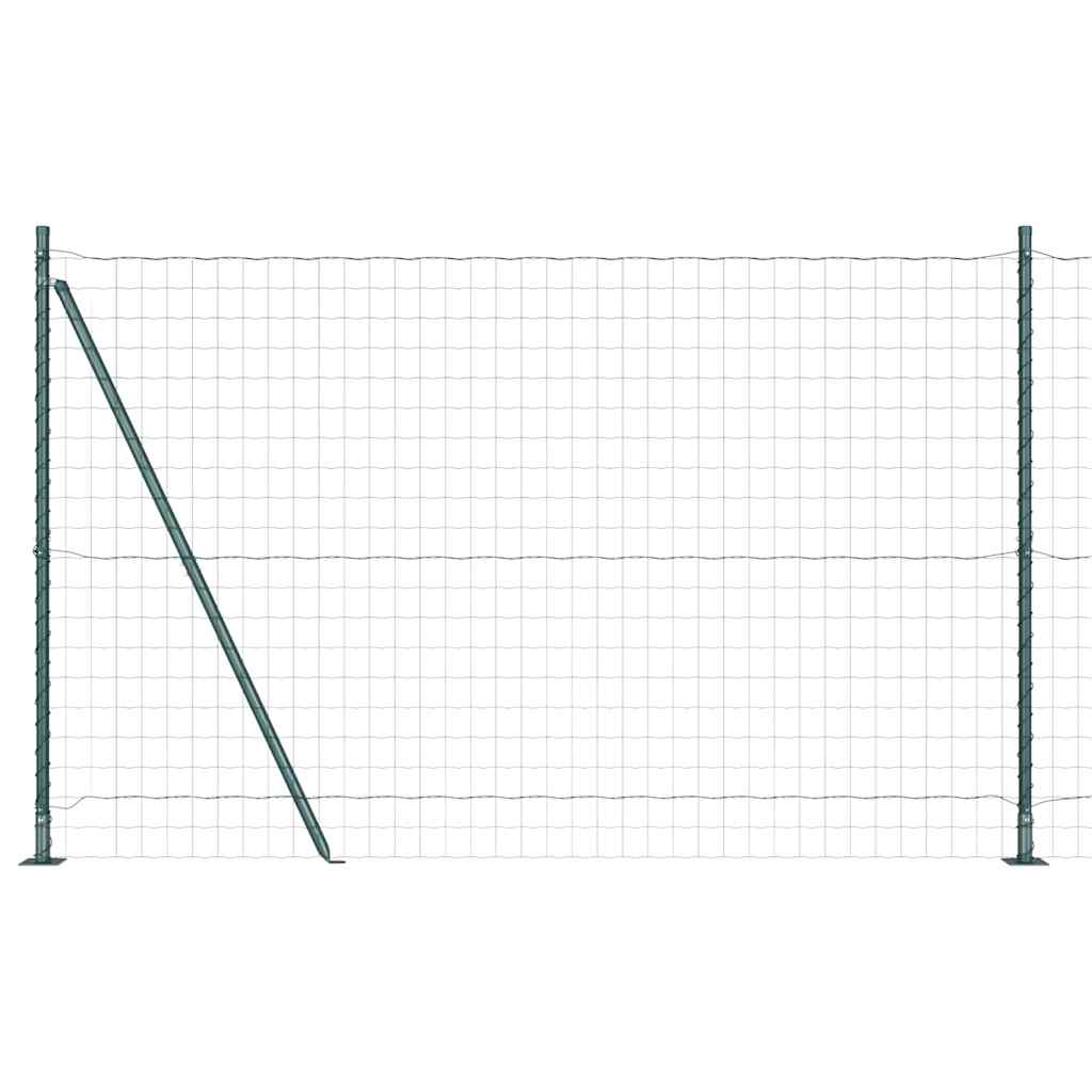 Ograda s postovima Zelena 1,6 x 10 m Čelik i PVC