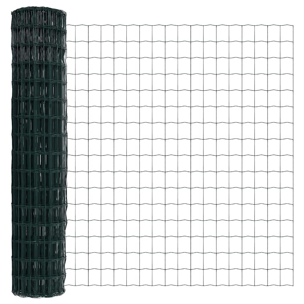 Ograda s postovima Zelena 1,6 x 10 m Čelik i PVC
