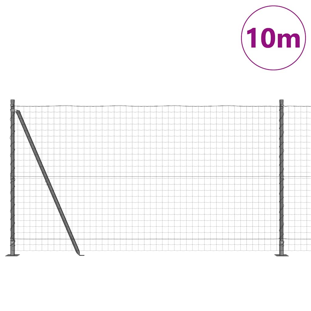 Ograda s postovima Siva 1,2 x 10 m Čelik i PVC