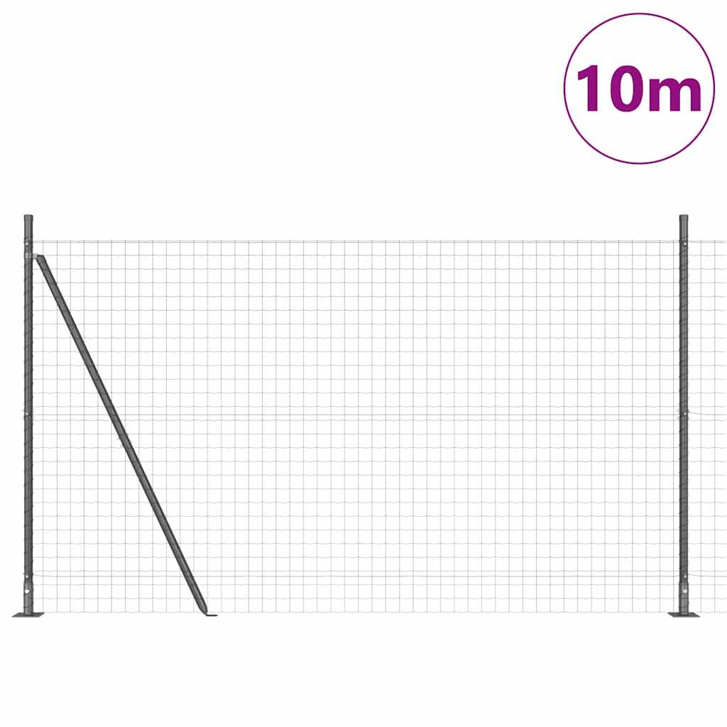 Ograda s postovima Siva 1,4 x 10 m Čelik i PVC
