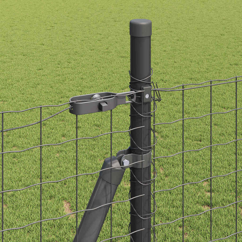Ograda s postovima Siva 1,6 x 10 m Čelik i PVC