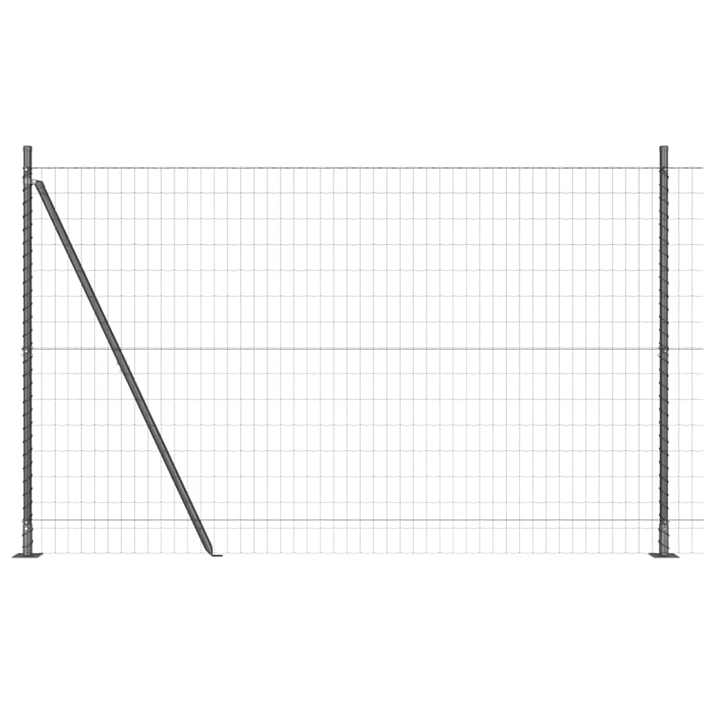 Ograda s postovima Siva 1,6 x 10 m Čelik i PVC