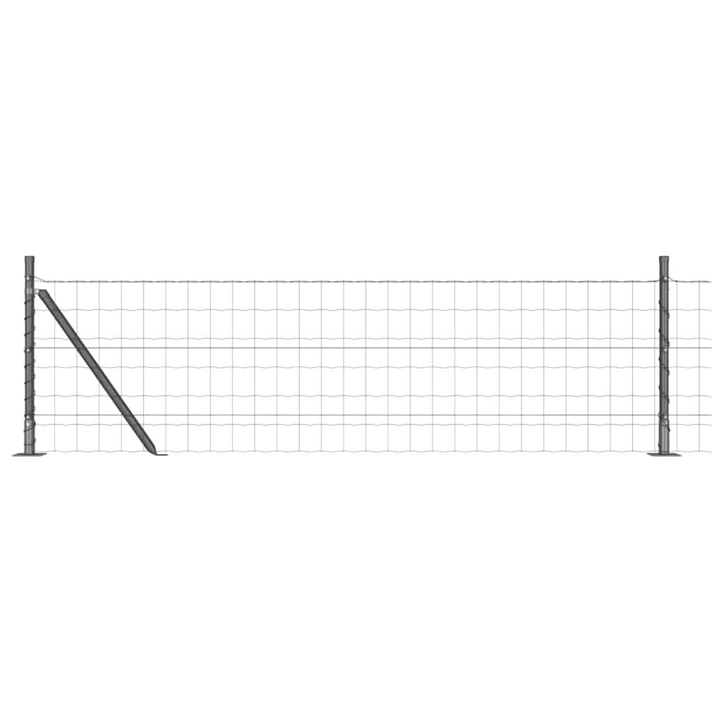 Ograda s postovima Siva 0,6 x 10 m Čelik i PVC