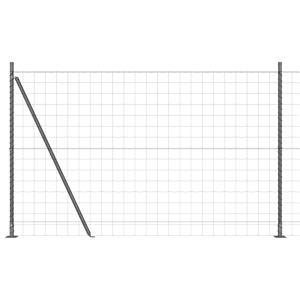 Ograda s postovima Siva 1,6 x 10 m Čelik i PVC