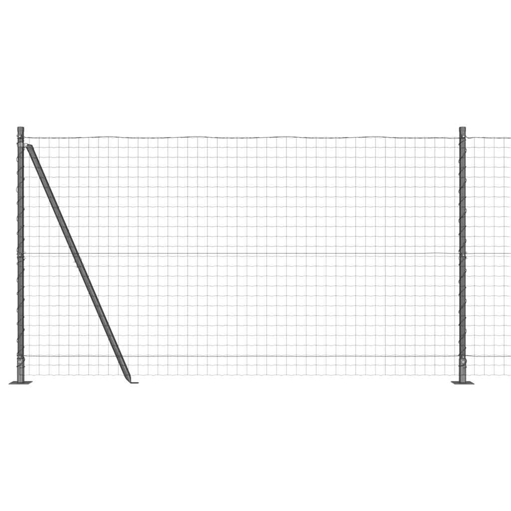 Ograda s postovima Siva 1,2 x 25 m Čelik i PVC