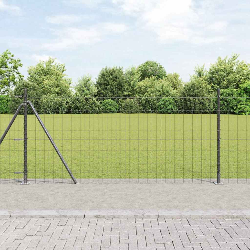 Euro Ograđivanje s Betonskom Bazom 25 x 0,8 m Siva Mreža