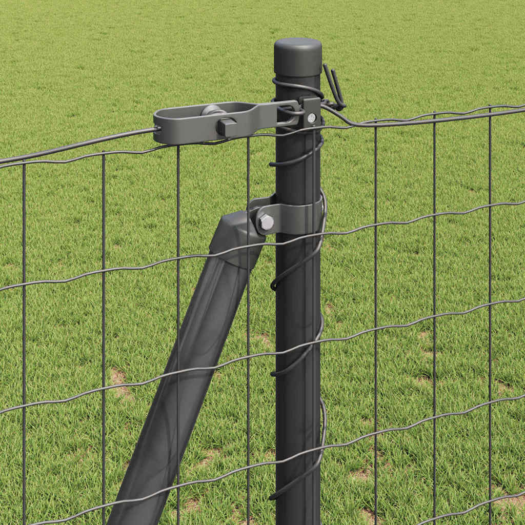 Ograda s postovima Siva 1,2 x 25 m Čelik i PVC