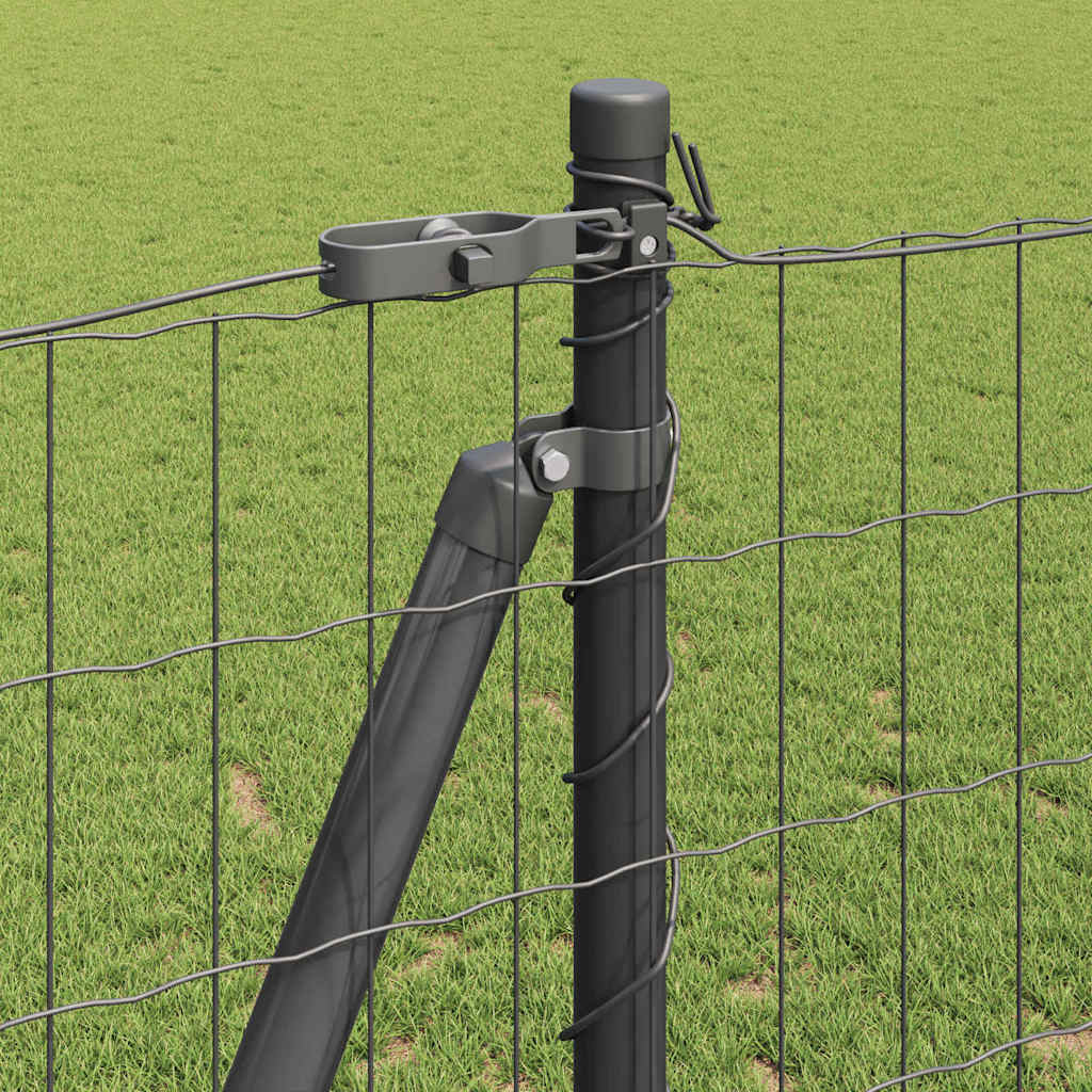 Ograda s postovima Siva 1,2 x 25 m Čelik i PVC