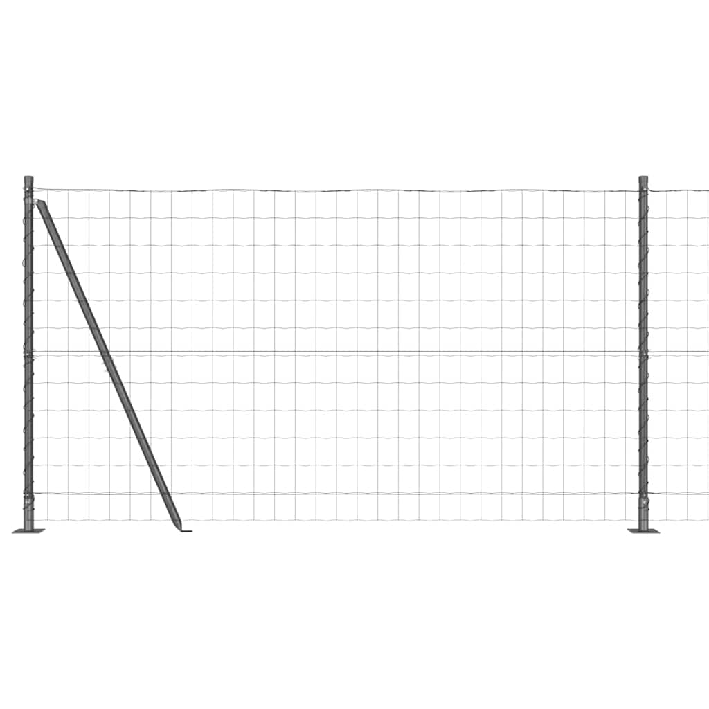 Ograda s postovima Siva 1,2 x 25 m Čelik i PVC