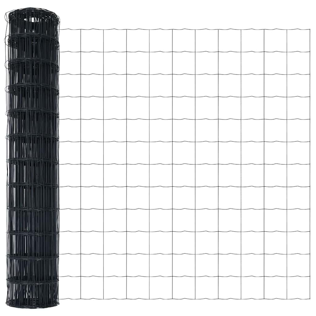 Ograda s postovima Siva 0,8 x 25 m Čelik