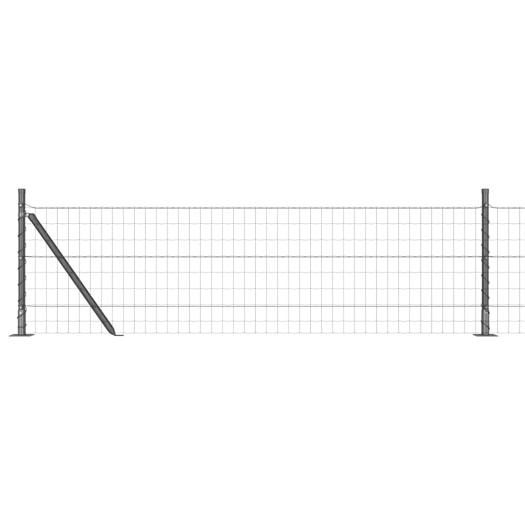 Ograda s postovima Siva 0,4 x 50 m Čelik i PVC