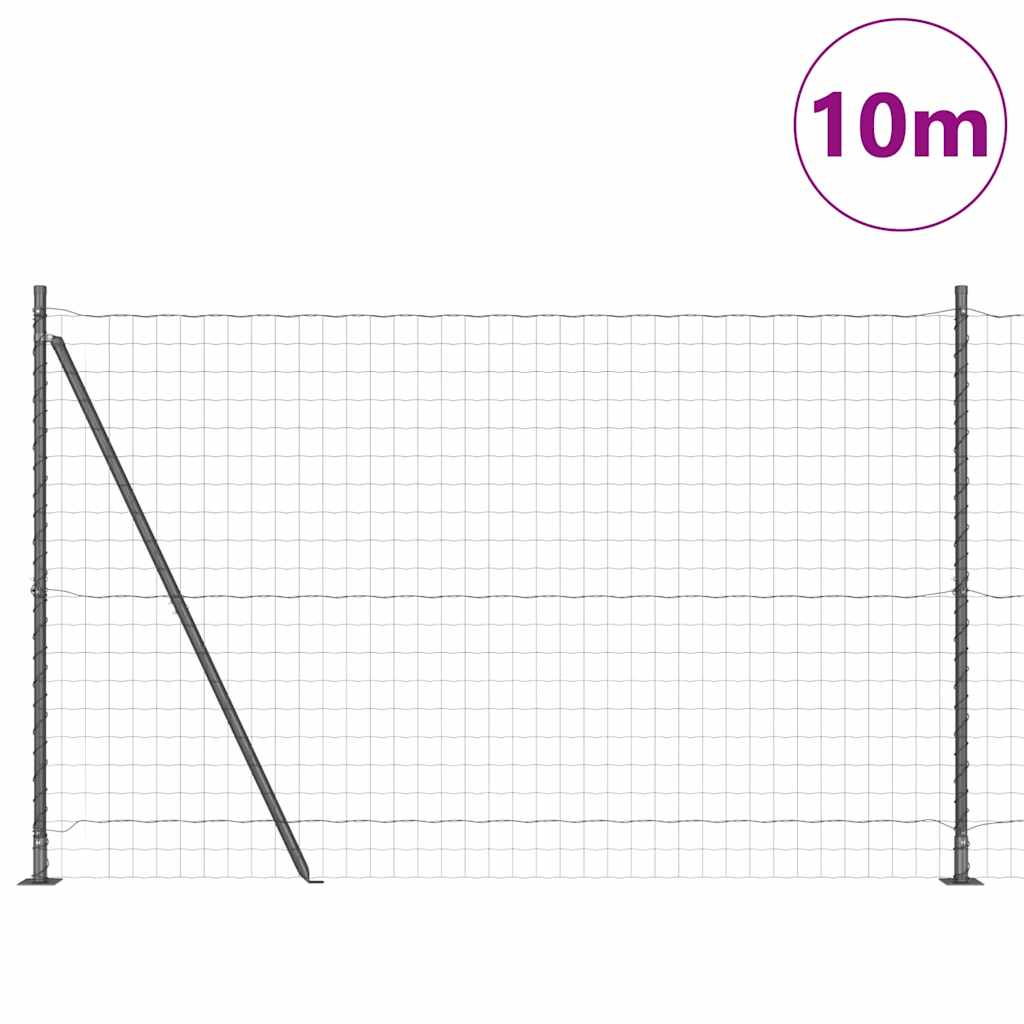 Ograda s postovima Siva 1,5 x 10 m Čelik