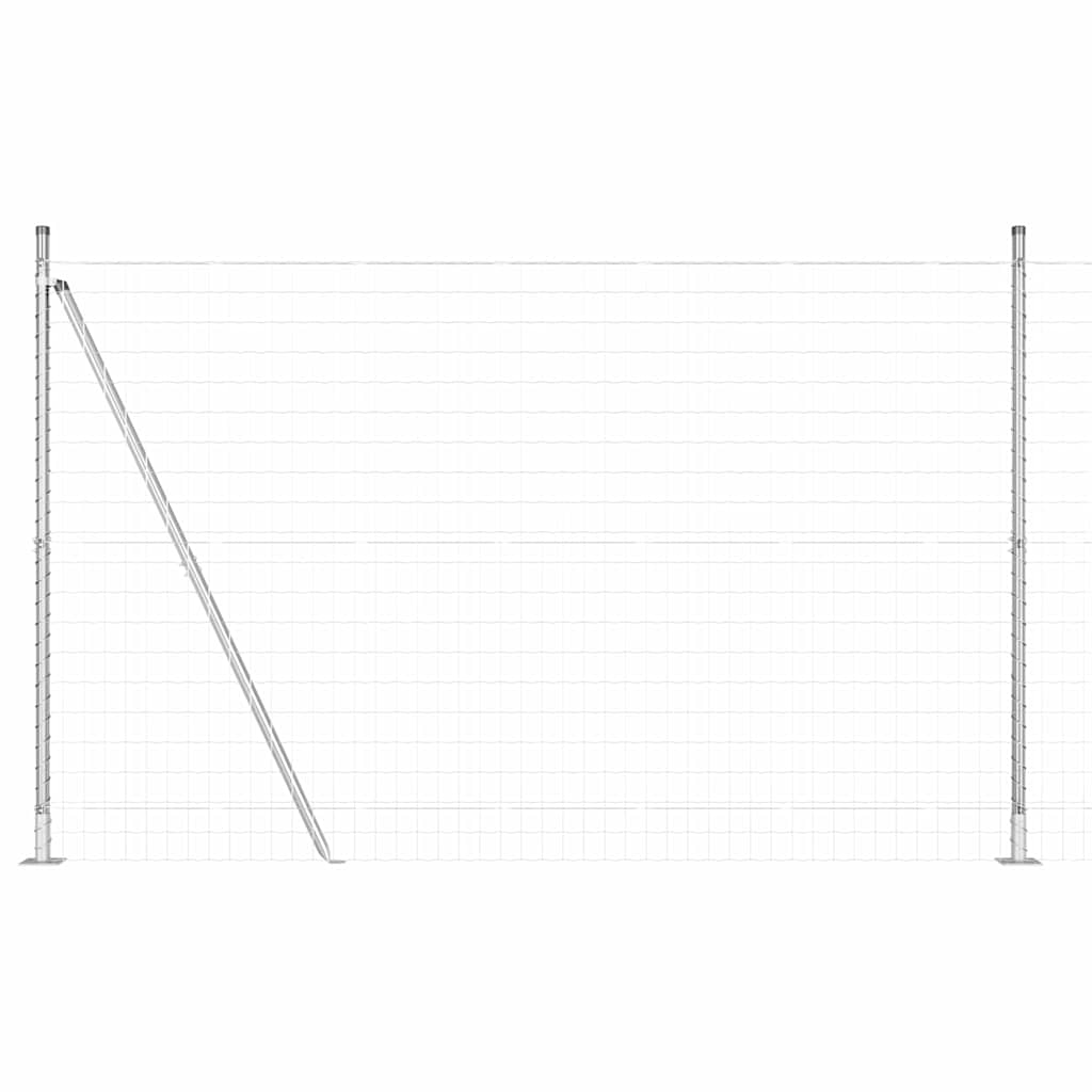 Vanjski Euro Ograda s Betonskom Podlogom 10 x 1,6 m Srebrna