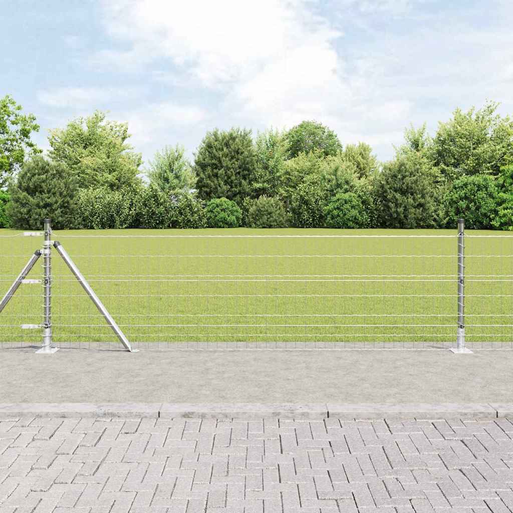 Ograda s postovima Srebrno 0,4 x 10 m Čelik