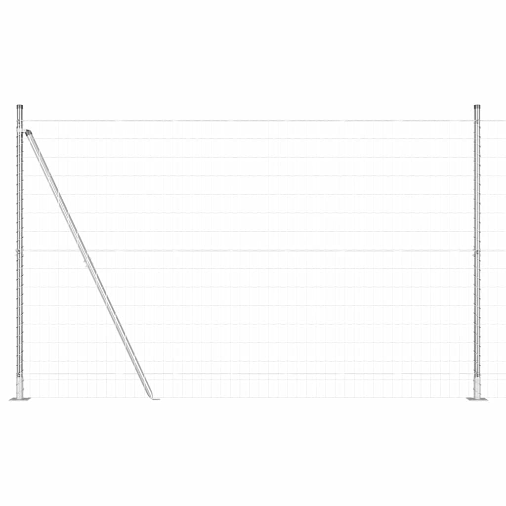 Ograda s postovima Srebrno 1,4 x 10 m Čelik