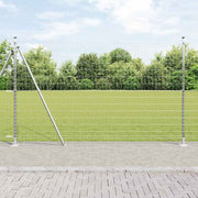 Vanjski Euro Ograda s Betonskom Podlogom 10 x 1,6 m Srebrna