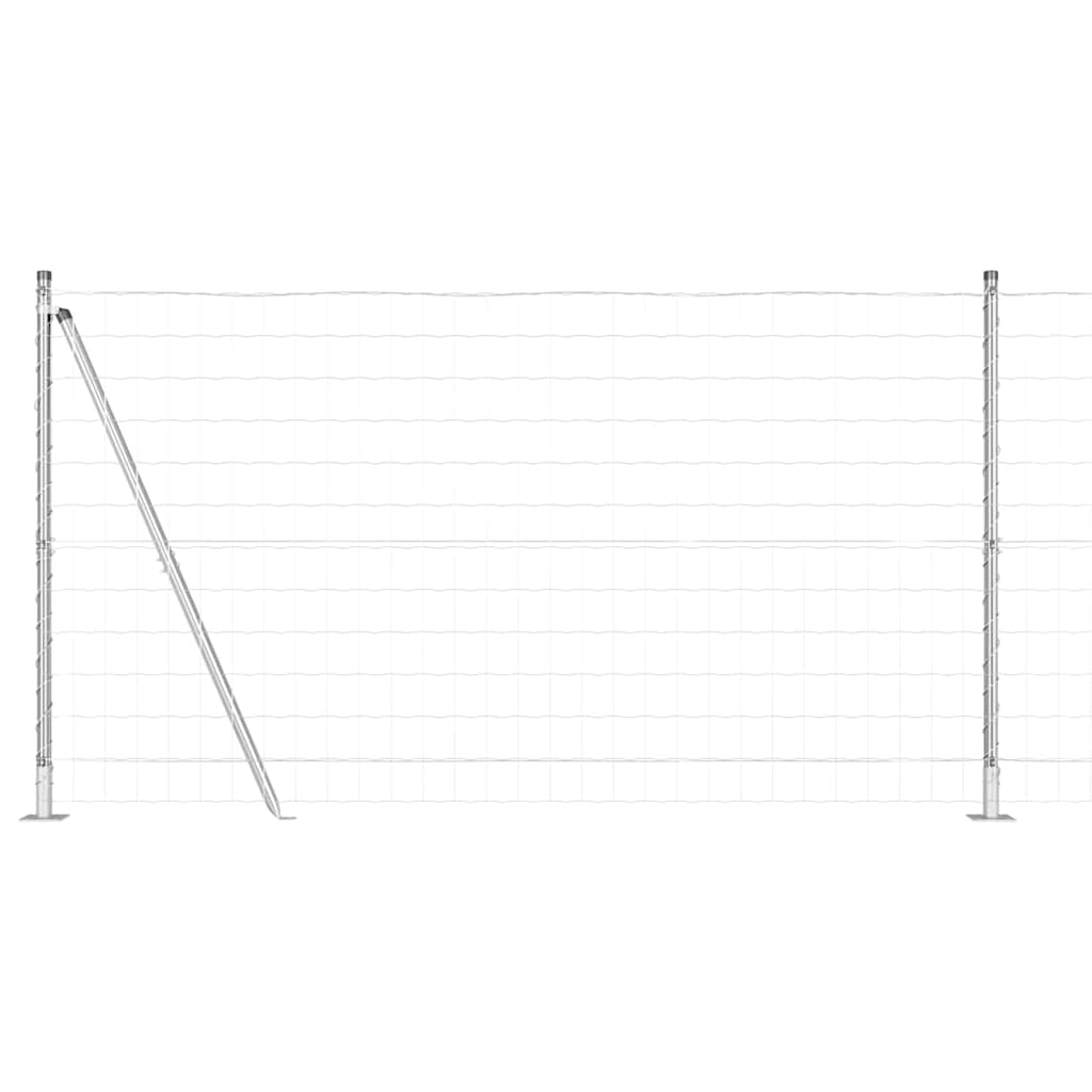 Vanjski Euro Ograda s Betonskom Podlogom 10 x 1,2 m Srebrna