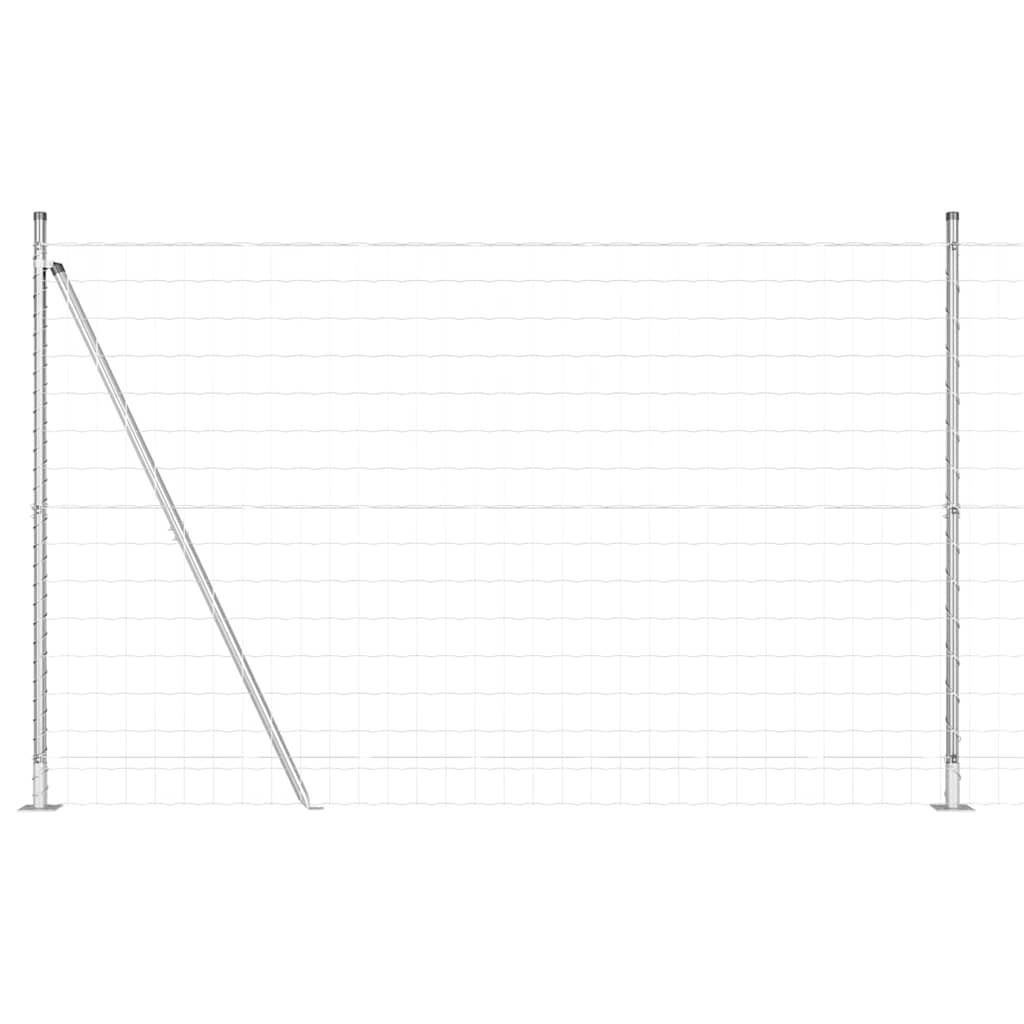 Ograda s postovima Srebrno 1,4 x 10 m Čelik