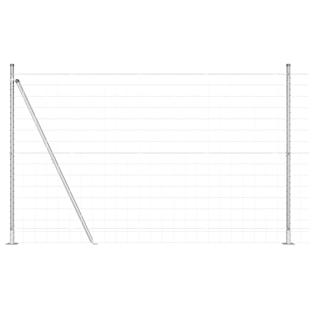 Vanjski Euro Ograda s Betonskom Podlogom 10 x 1,6 m Srebrna
