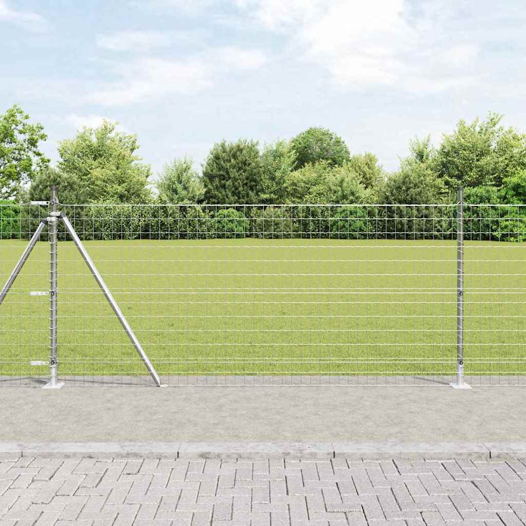 Ograda s postovima Srebrno 1 x 25 m Čelik