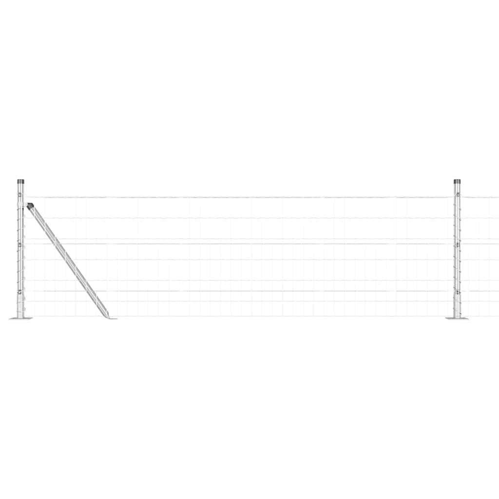 Ograda s postovima Srebrno 0,4 x 25 m Čelik