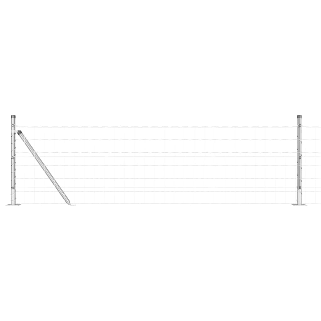 Vanjski Euro Ograda s Betonskom Podlogom 25 x 0,4 m Srebrna