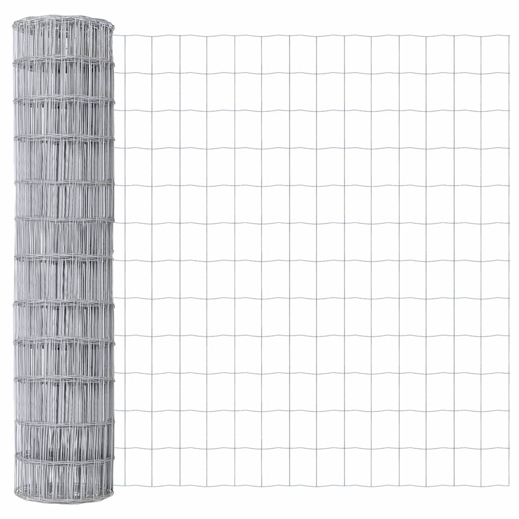 Ograda s postovima Srebrno 1 x 25 m Čelik