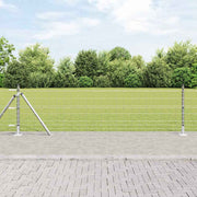 Vanjski Euro Ograda s Betonskom Podlogom 25 x 0,6 m Srebrna