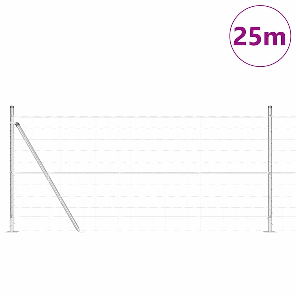 Euro Ograđivanje s Betonskom Bazom 25 x 1 m Pocinčani čelik