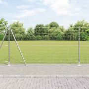 Vanjski Euro Ograda s Betonskom Podlogom 25 x 1,2 m Srebrna