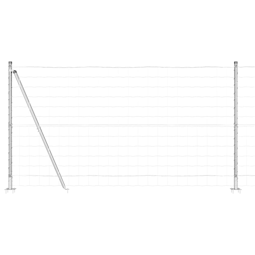 Vanjski Euro Ograda s Betonskom Podlogom 25 x 1,2 m Srebrna