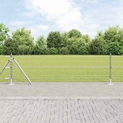 Vanjski Euro Ograda s Betonskom Podlogom 50 x 0,4 m Srebrna