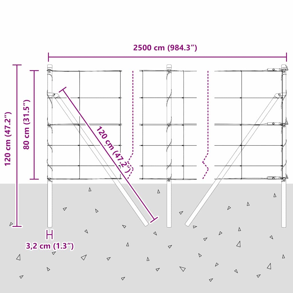 Stup za ogradu Galvanizirano 25 x 0,8 m Čelik