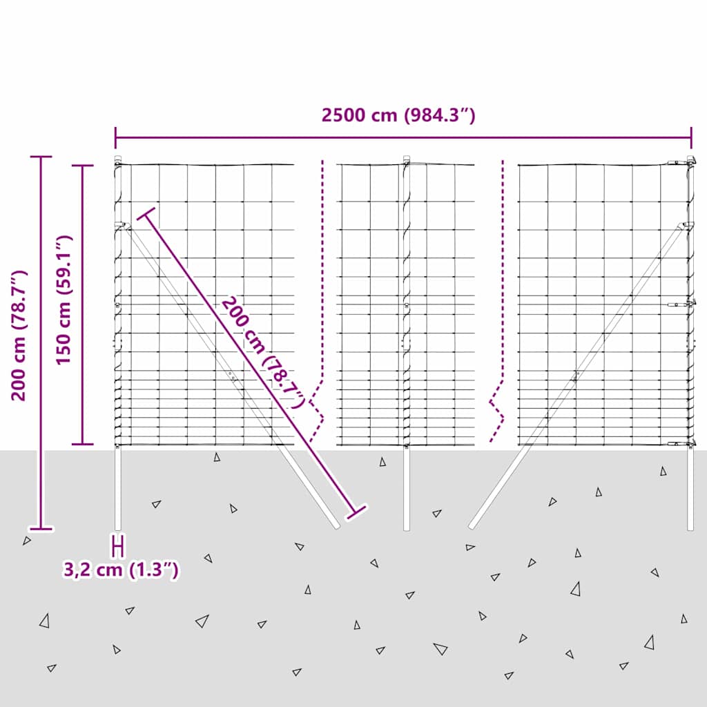 Temeljna zavarena žičana ograda 25 x 1,5 m Pocinčani čelik