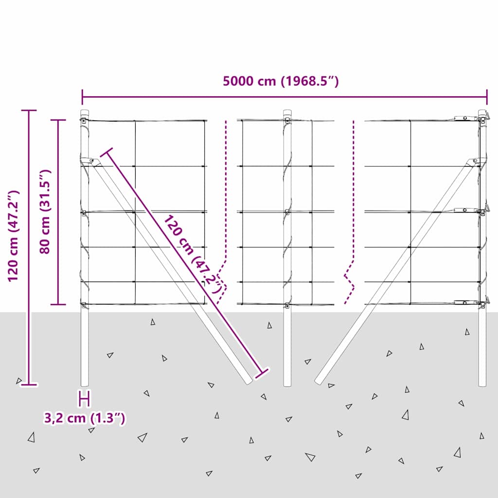Stup za ogradu Galvanizirano 50 x 0,8 m Čelik