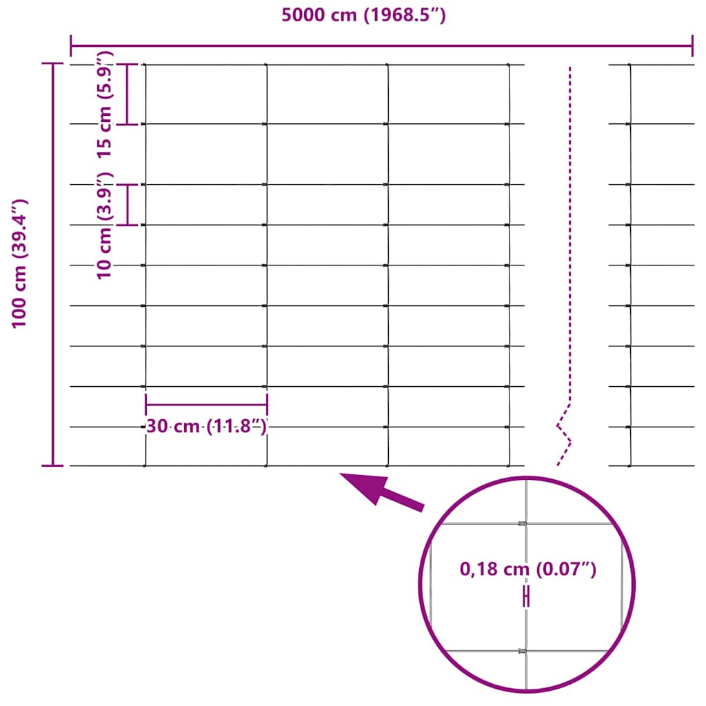 Temeljna zavarena žičana ograda 50 x 1 m (Š x V)