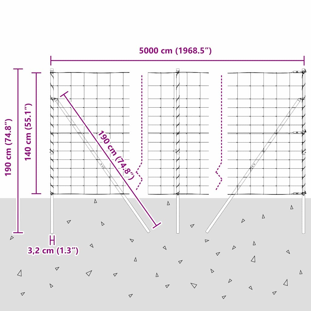 Temeljna zavarena žičana ograda 50 x 1,4 m Pocinčani čelik