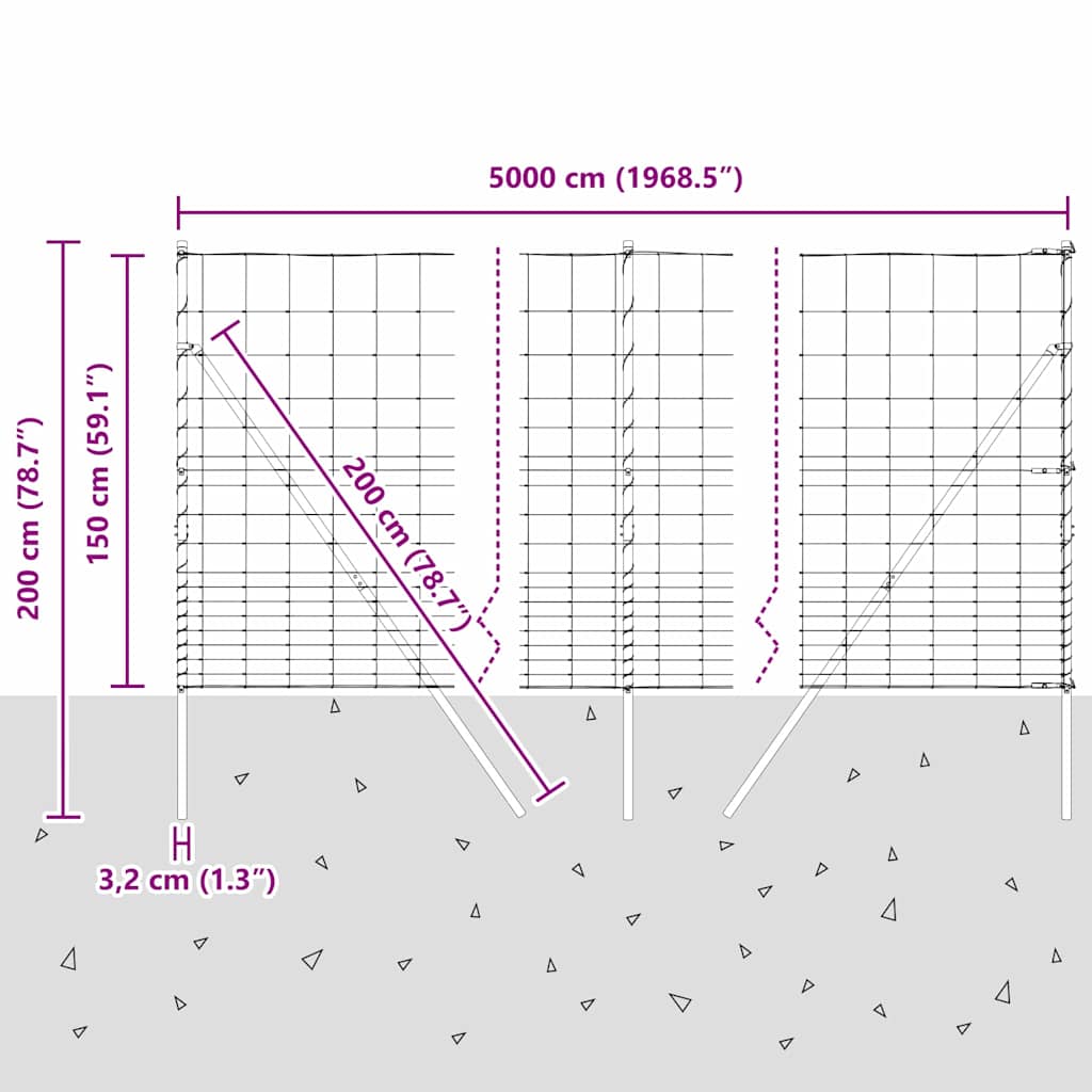 Temeljna zavarena žičana ograda 50 x 1,5 m Pocinčani čelik