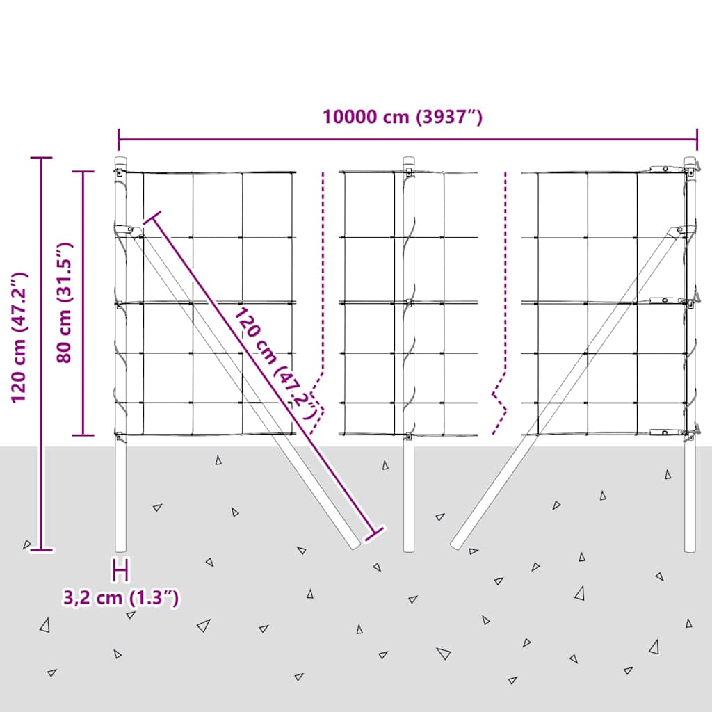Stup za ogradu Galvanizirano 100 x 0,8 m Čelik