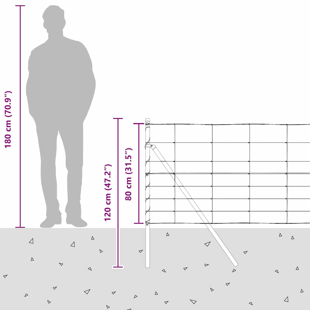 Temeljna zavarena žičana ograda 100 x 0,8 m Pocinčani čelik