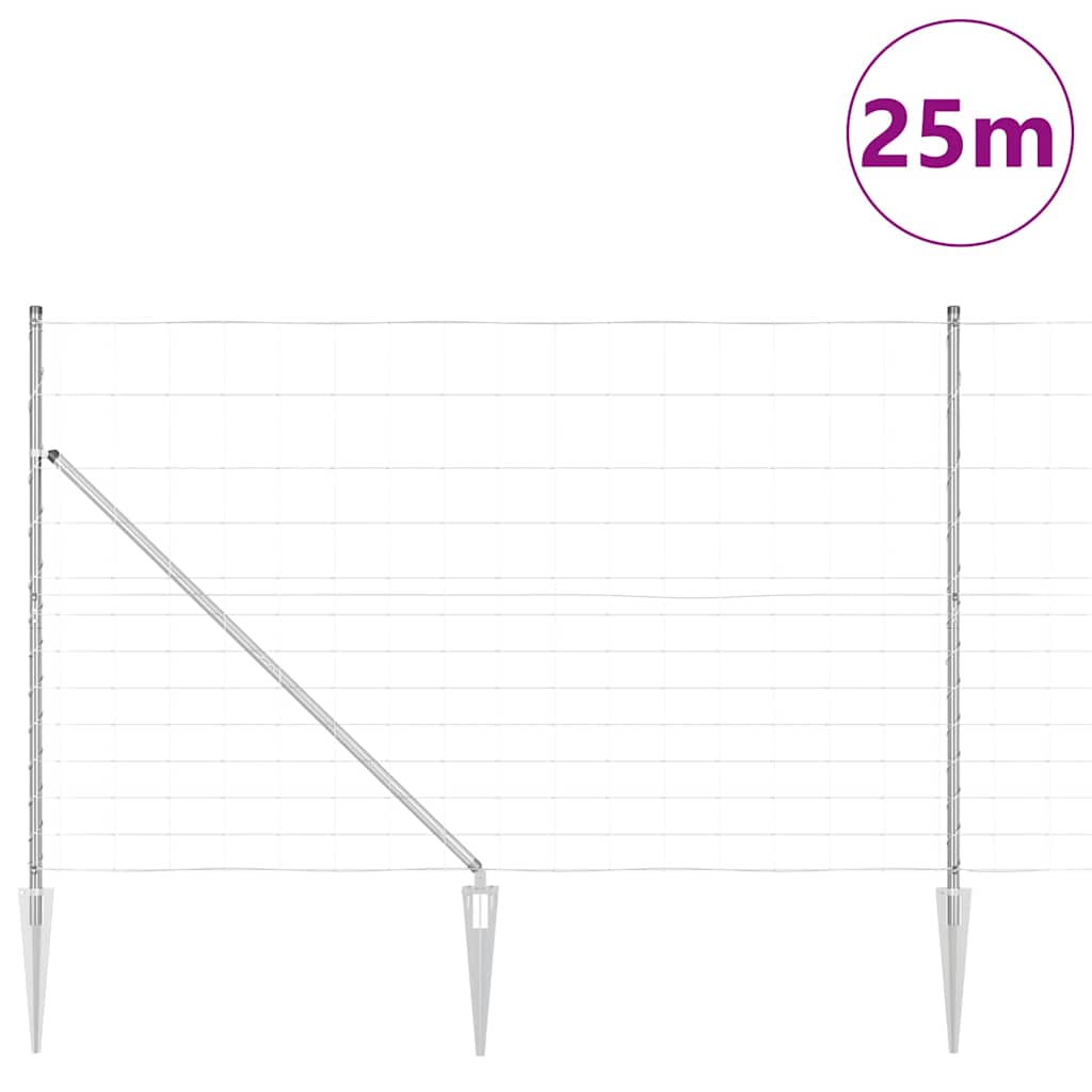 Zavareno žičano ograđivanje s bodljama 25 x 1,5 m Srebrna Mreža