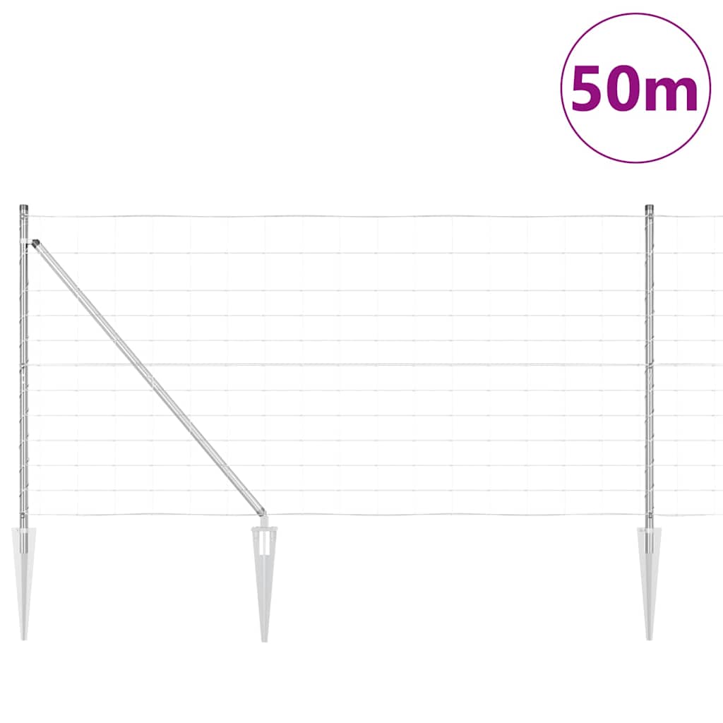 Zavareno žičano ograđivanje s bodljama 50 x 1,2 m Srebrna Mreža