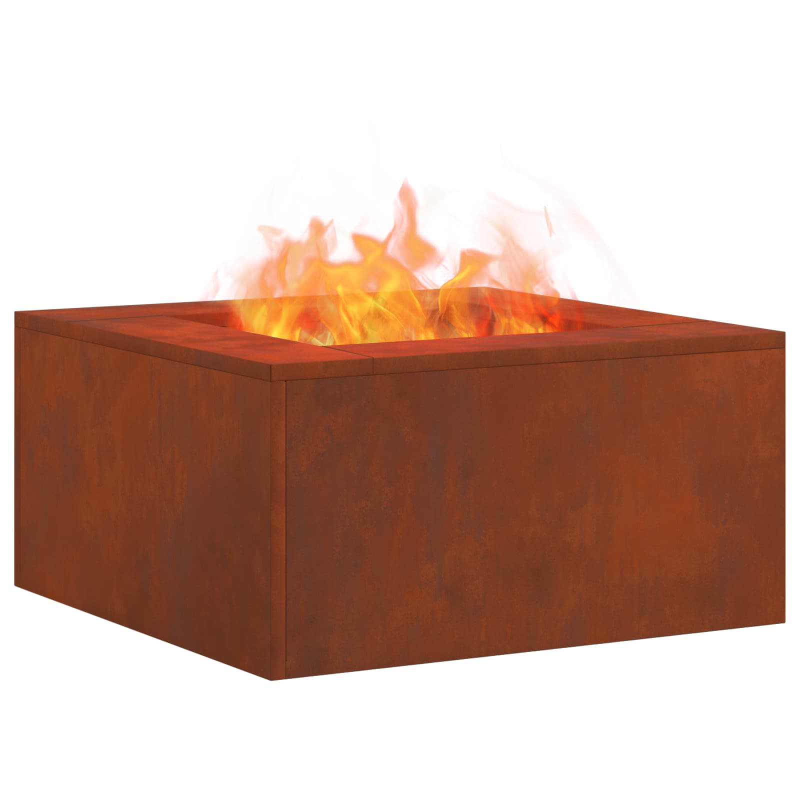 Kamin Smeđa 80 x 80 x 40 cm Čelik otporan na vremenske uvjete