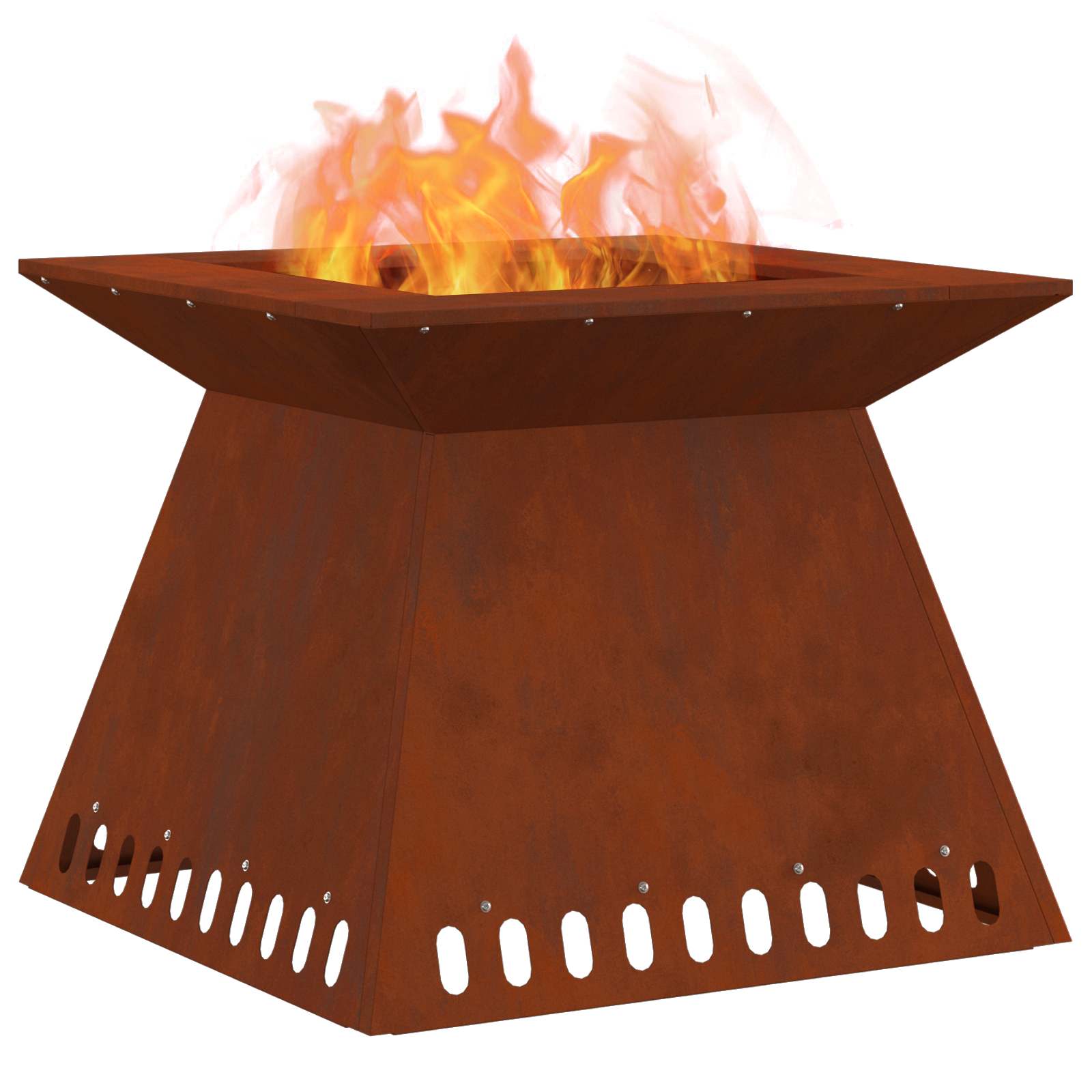Kamin Smeđa 60 x 60 x 50 cm Čelik otporan na vremenske uvjete