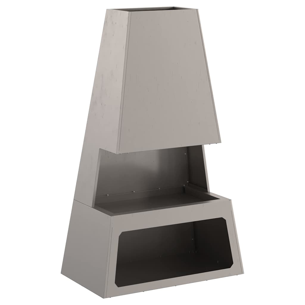 Kamin Smeđa 60 x 35 x 100 cm Čelik otporan na vremenske uvjete