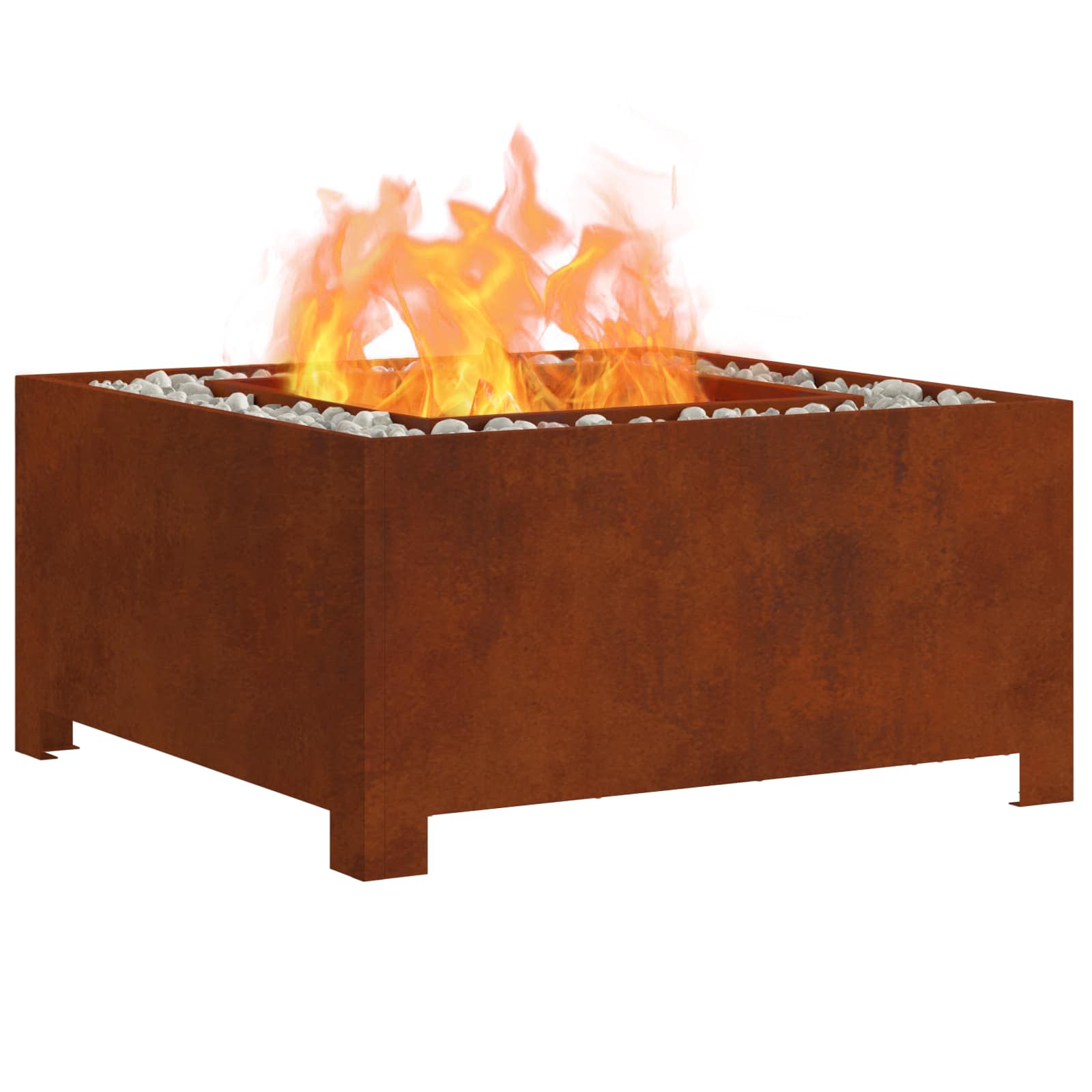 Kamin Smeđa 60 x 60 x 30 cm Čelik otporan na vremenske uvjete