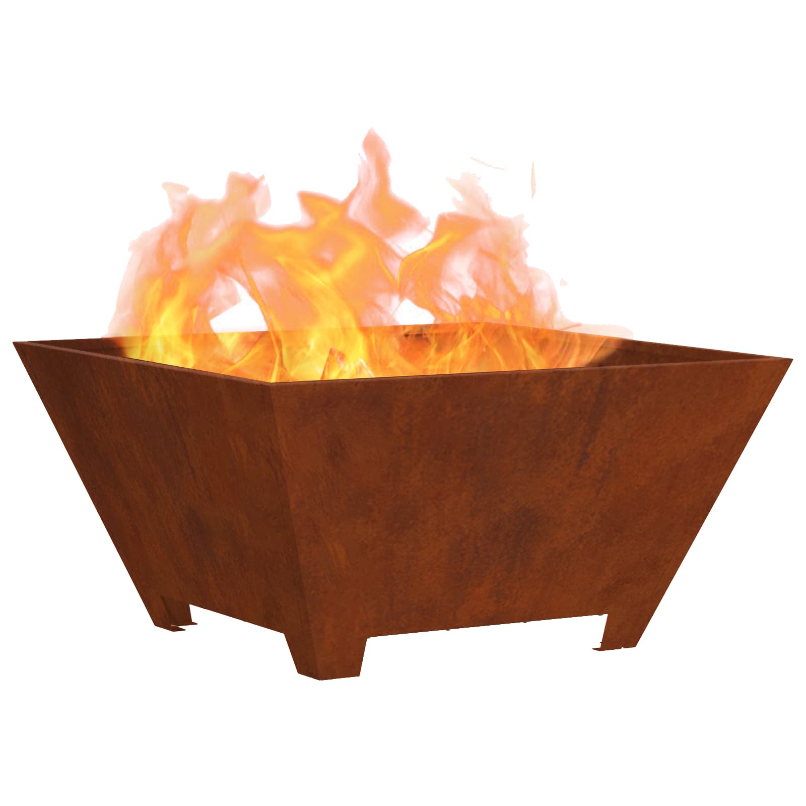 Kamin Smeđa 80 x 80 x 40 cm Čelik otporan na vremenske uvjete